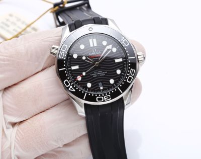 Omega Seamaster 42MM Luminous Coating Rubber Strap Black Watch